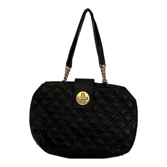 kate spade Handbags - Kate Spade Black Leather Quilted Purse Gold Hardware 10x15